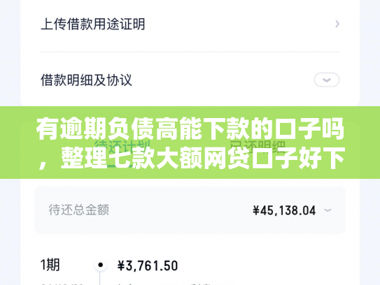 有逾期负债高能下款的口子吗，整理七款大额网贷口子好下款