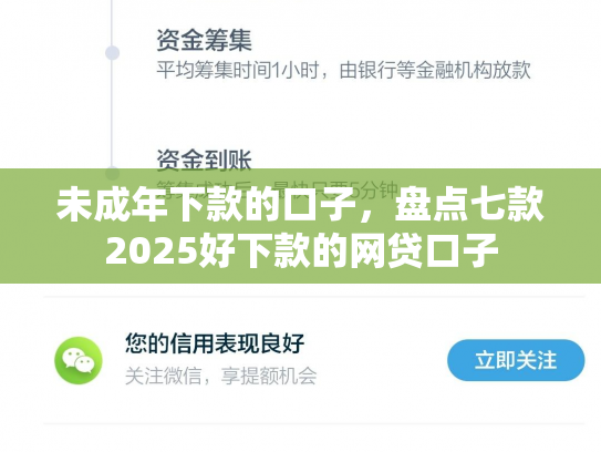 未成年下款的口子，盘点七款2025好下款的网贷口子