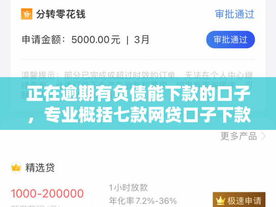 正在逾期有负债能下款的口子，专业概括七款网贷口子下款还用还吗