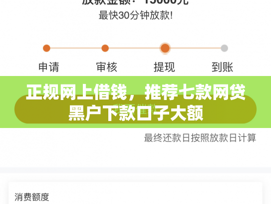 正规网上借钱，推荐七款网贷黑户下款口子大额