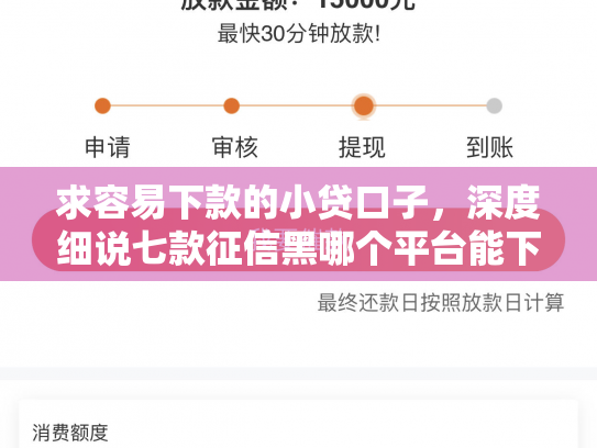 求容易下款的小贷口子，深度细说七款征信黑哪个平台能下款
