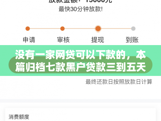 没有一家网贷可以下款的，本篇归档七款黑户贷款三到五天下款