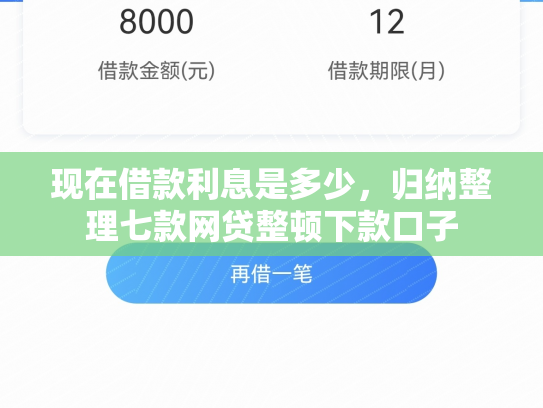 现在借款利息是多少，归纳整理七款网贷整顿下款口子