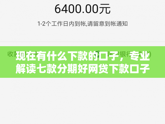 现在有什么下款的口子，专业解读七款分期好网贷下款口子