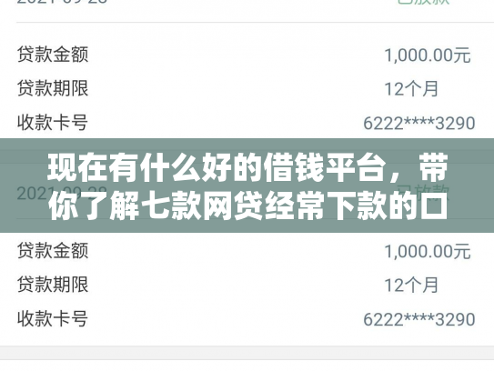 现在有什么好的借钱平台，带你了解七款网贷经常下款的口子