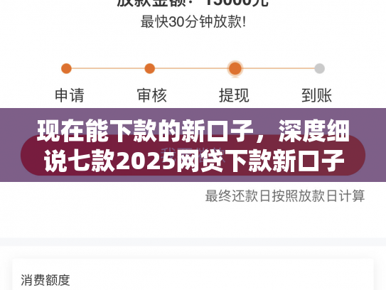 现在能下款的新口子，深度细说七款2025网贷下款新口子