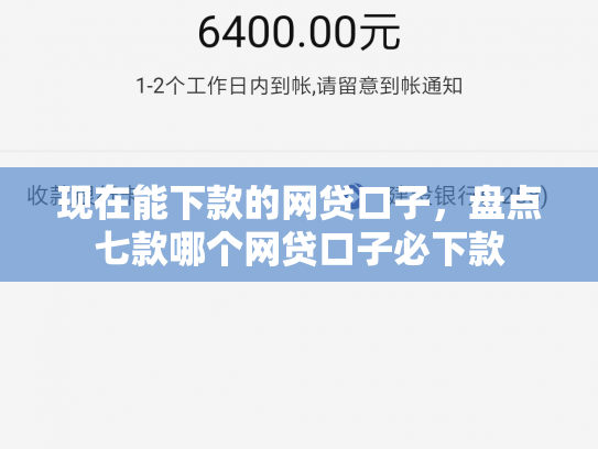 现在能下款的网贷口子，盘点七款哪个网贷口子必下款