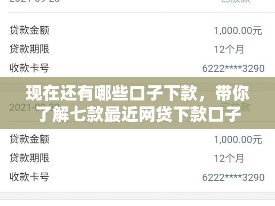现在还有哪些口子下款，带你了解七款最近网贷下款口子