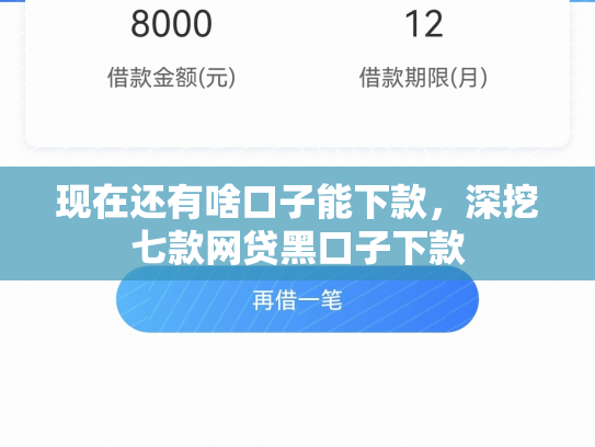 现在还有啥口子能下款，深挖七款网贷黑口子下款