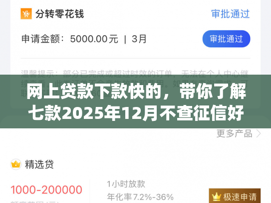 网上贷款下款快的，带你了解七款2025年12月不查征信好下款的app