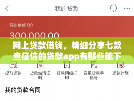 网上贷款借钱，精细分享七款查征信的贷款app有那些能下款