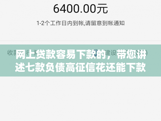 网上贷款容易下款的，带您讲述七款负债高征信花还能下款的app2025