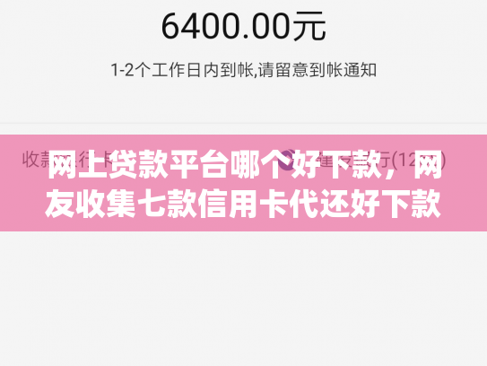 网上贷款平台哪个好下款，网友收集七款信用卡代还好下款的app不看征信