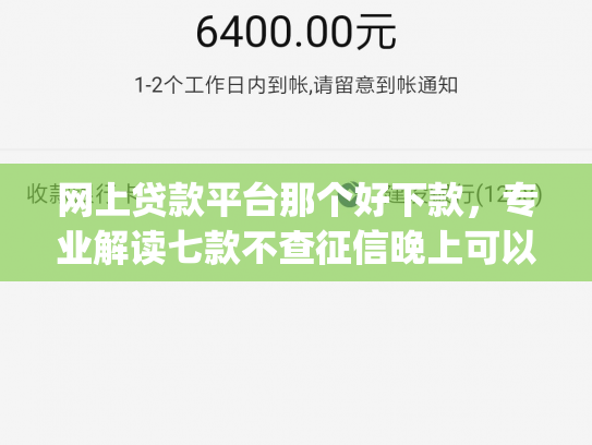 网上贷款平台那个好下款，专业解读七款不查征信晚上可以下款的网贷app