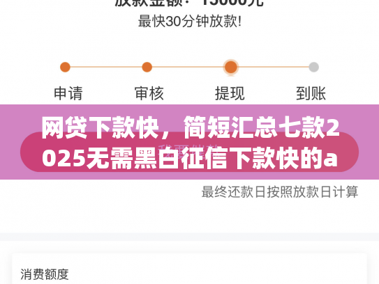网贷下款快，简短汇总七款2025无需黑白征信下款快的app