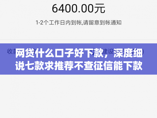 网贷什么口子好下款，深度细说七款求推荐不查征信能下款的app