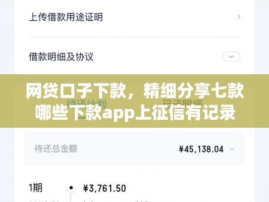 网贷口子下款，精细分享七款哪些下款app上征信有记录