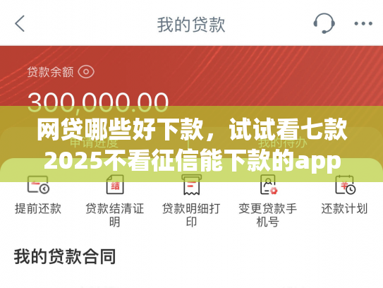 网贷哪些好下款，试试看七款2025不看征信能下款的app