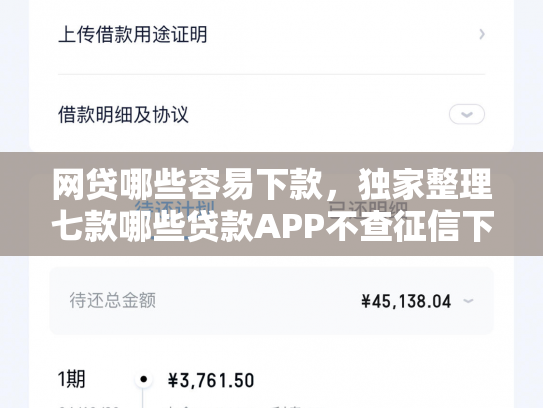 网贷哪些容易下款，独家整理七款哪些贷款APP不查征信下款快