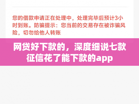 网贷好下款的，深度细说七款征信花了能下款的app