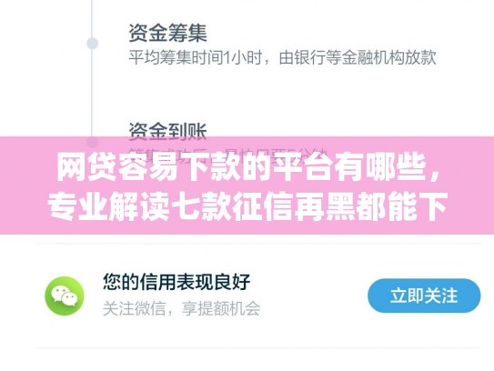 网贷容易下款的平台有哪些，专业解读七款征信再黑都能下款的高炮app