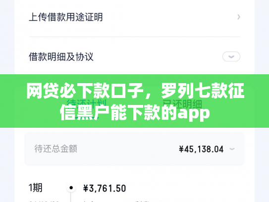 网贷必下款口子，罗列七款征信黑户能下款的app