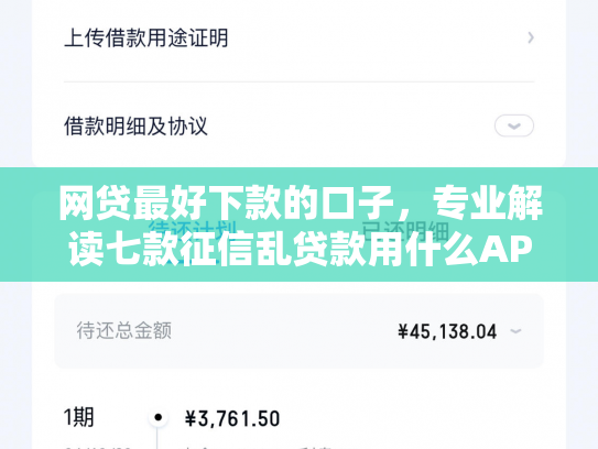 网贷最好下款的口子，专业解读七款征信乱贷款用什么APP下款快