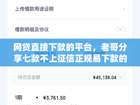 网贷直接下款的平台，老哥分享七款不上征信正规易下款的app