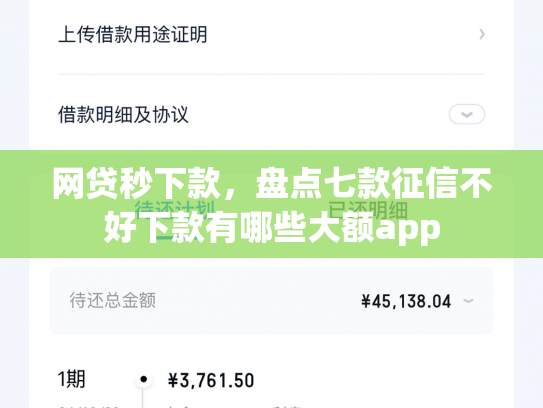 网贷秒下款，盘点七款征信不好下款有哪些大额app