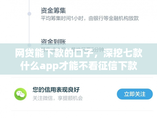 网贷能下款的口子，深挖七款什么app才能不看征信下款