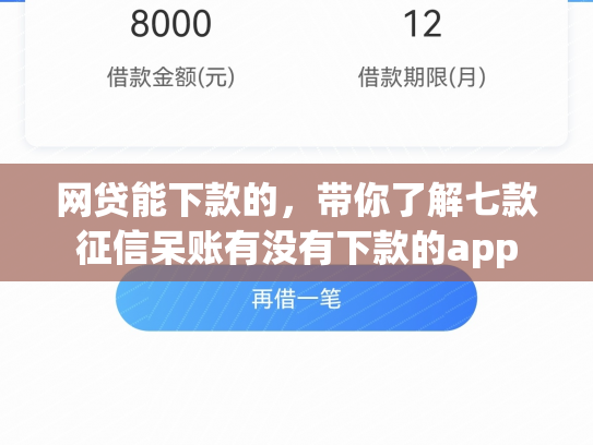 网贷能下款的，带你了解七款征信呆账有没有下款的app