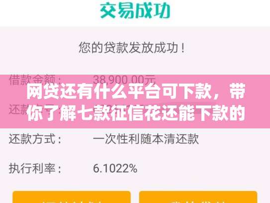 网贷还有什么平台可下款，带你了解七款征信花还能下款的app