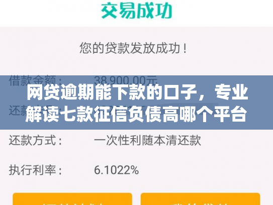 网贷逾期能下款的口子，专业解读七款征信负债高哪个平台好下款app