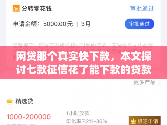 网贷那个真实快下款，本文探讨七款征信花了能下款的贷款app