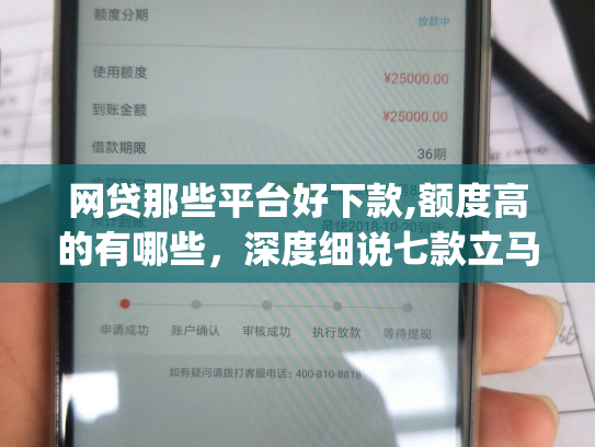 网贷那些平台好下款,额度高的有哪些，深度细说七款立马有钱app征信不好下款吗