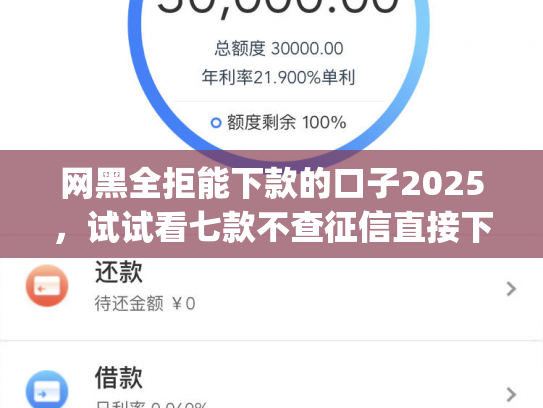 网黑全拒能下款的口子2025，试试看七款不查征信直接下款的app有哪些