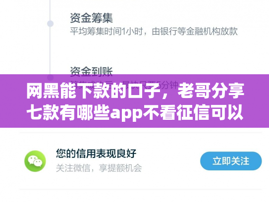 网黑能下款的口子，老哥分享七款有哪些app不看征信可以下款的