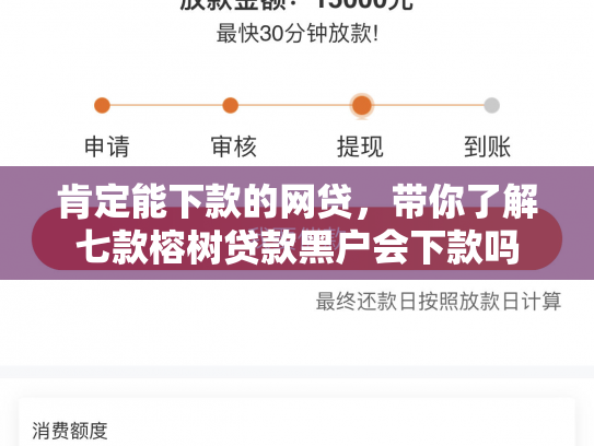 肯定能下款的网贷，带你了解七款榕树贷款黑户会下款吗