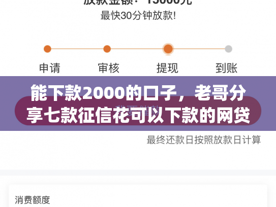 能下款2000的口子，老哥分享七款征信花可以下款的网贷app