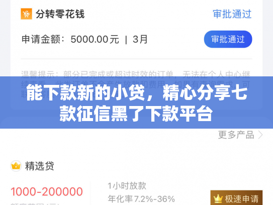 能下款新的小贷，精心分享七款征信黑了下款平台