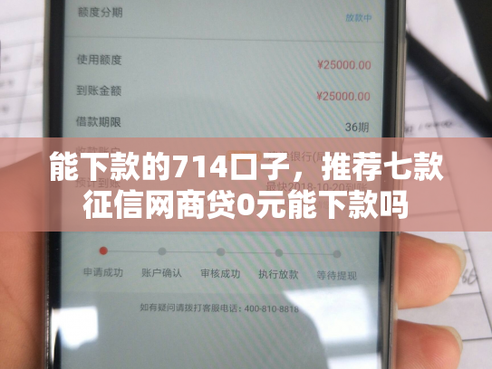 能下款的714口子，推荐七款征信网商贷0元能下款吗