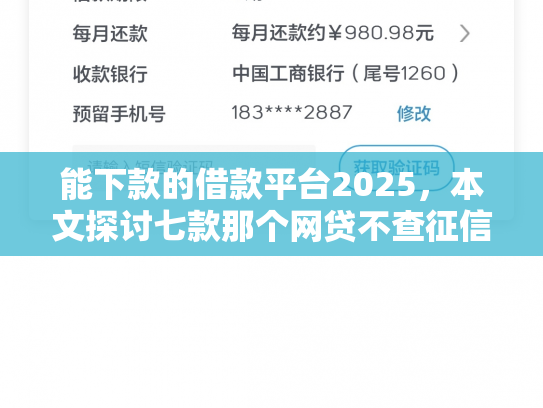 能下款的借款平台2025，本文探讨七款那个网贷不查征信大数据 下款快
