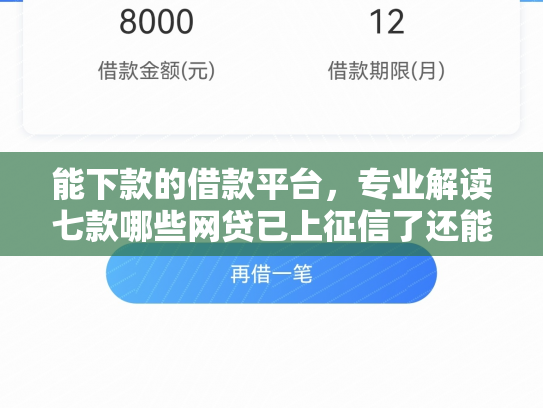 能下款的借款平台，专业解读七款哪些网贷已上征信了还能下款