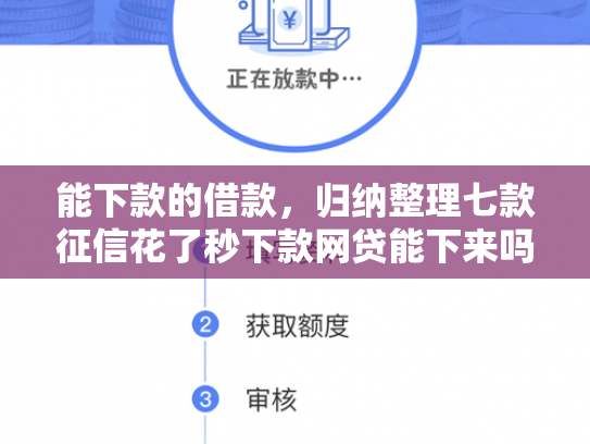 能下款的借款，归纳整理七款征信花了秒下款网贷能下来吗