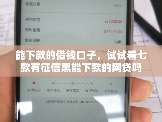 能下款的借钱口子，试试看七款有征信黑能下款的网贷吗