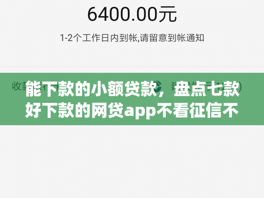 能下款的小额贷款，盘点七款好下款的网贷app不看征信不看负责