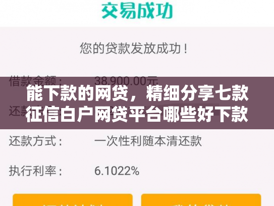 能下款的网贷，精细分享七款征信白户网贷平台哪些好下款