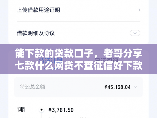 能下款的贷款口子，老哥分享七款什么网贷不查征信好下款不看年龄