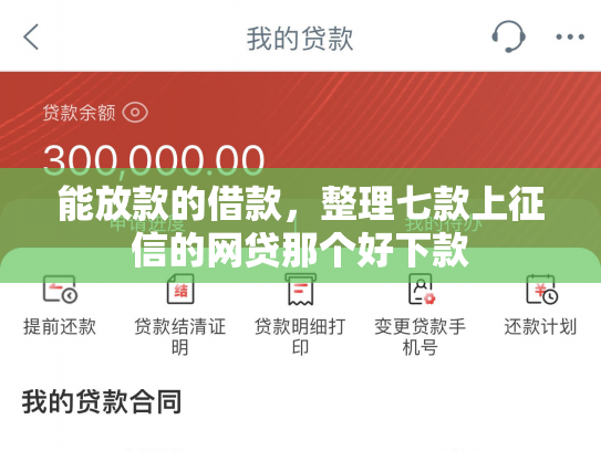 能放款的借款，整理七款上征信的网贷那个好下款