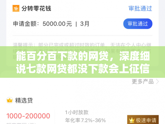 能百分百下款的网贷，深度细说七款网贷都没下款会上征信嘛